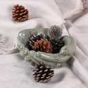 Ceramic Hands Bowl Dish Sculpture, Giving Hands Candy Holder for Succulent Planter, Crystal Rock Holder, Office, Keys Bowl for Entryway Table (Vintage Green)