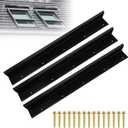 3 pcs Rain Diverter for Roof, 39 Inch Powder Coated Roof Rain Diverter with Nails, Rainwater Splash Guard for Shingle Roofs, Doorways, Windows, Chimneys and Roof Vents, Weatherproof Protection
