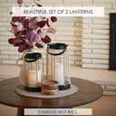Natural Rattan Boho Lanterns - Handcrafted Chic Decor to Enhance Your Home - Modern Farmhouse Beauty Perfect for Any Living Room, Patio & Porch, Indoor and Outdoor Coffee Table or Kitchen Dining Table