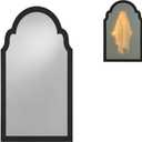 Halloween Hologram Ghost Mirror Spooky Floating Illusion,Semicircle LED Edge Scary Haunted House Party Supplies Living Room,Bedroom,DIY Haunted House Props (Wave Shape, 13.8 * 7.87 * 0.78in)