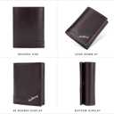 Small Popup Card Case Wallet, Campact Design RFID Wallet for Men with Card Slots, Slim Mens Leather Wallet Purse (Black)