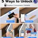 Anweller Smart Cabinet Lock, Hidden No Drill Adhesive Baby Proofing Child Proof Drawer Locks, Keyless RFID Bluetooth Cabinet Locks for Adults File Kitchen Cupboard Closet Liquor - Black