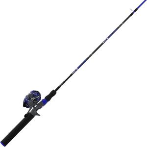 Zebco Splash Spincast Reel and Fishing Rod Combo, 6-Foot 1-Piece Fiberglass Rod, Medium Power, Moderate Action, Size 20 Reel, Z-Splash Blue