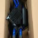 Drive Medical Blue Streak Lightweight Wheelchair - Portable Folding Mobility Aid - Swing-Away Footrests - Desk Arms - Durable Steel Frame - Easy Transport & Storage - 18-Inch Seat