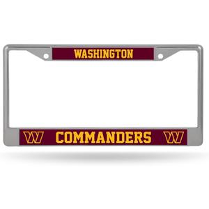NFL Football Washington Commanders 12" x 6" Chrome Frame - Car/Truck/SUV Automobile Accessory
