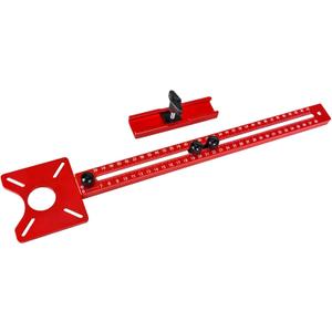 4 in 1 Router Milling Groove Bracket, Aluminum Alloy Router Circle Cutting Jig, Multifunctional Cabinet Hardware Jig Router Circle Cutting Jig for Router Tool(SIZE:400mm+slottin-EdgeMilling)