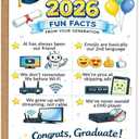 3 x Class of 2026 Graduation Card, Funny Graduation Gift Card, Congratulations Card for Graduate, Blank Inside, with Kraft Envelope and Gold Seal Sticker
