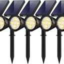 InnoGear Solar Lights Outdoor Waterproof Solar Garden Light for Outside Yard Landscape Lighting Pathway Spot Lights Spotlight Wall Light Auto On/Off, Pack of 3 (Warm White)