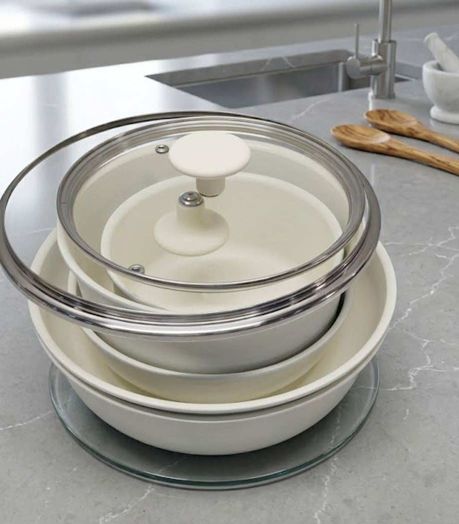 Carote Cookwareset Saucepan with Lids, Beige