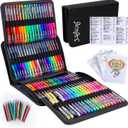 Gel Pens for Adult Coloring Books, 160 Pack Artist Colored Gel Pen with 40% More Ink, Black Case. Perfect for Drawing Doodle Crafts Journaling Planner