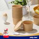 JOLLY CHEF 50 Pack Disposable Paper Food Containers with Lids, 8 oz To Go Soup Bowls, Disposable Soup Cups with Lids for Restaurant, Party, Picnic