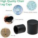 EASYEAH 1-7/16" (36.5mm) Silicone Chair Leg Floor Protectors, Rubber Chair Leg Caps, Non-Slip Furniture Pads Round Chair Feet Covers End Caps for Hardwood Floors, Patio & Table Foots, White (10PCS)
