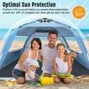 WhiteFang Deluxe Pop Up Beach Tent Sun Shade Shelter for 3-4/5-6 Person, UV Protection, Extendable Floor with 3 Ventilating Windows Plus Carrying Bag, Stakes, and Guy Lines, X-Large
