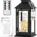 Memorial Lantern Bereavement Gifts in Memory of Loved One - Remembrance Sympathy Gifts for Loss of Mother, Father or Loved One with LED Candle and Remote