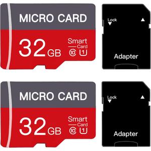 2 Pack 32GB Micro SD Card Class10 Memory Card U3 TF Card with Adapter for Smartphones, Tablets, and Cameras