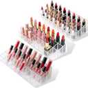 3 Pcs Clear Lipstick Organizer Acrylic Lip Gloss Holder Cosmetic Storage Lipstick Display Case for Women Perfume Sample Drawer Brushes Bottles Birthday Gift(24 Grid)