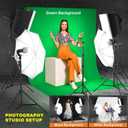 LINCO Lincostore Photo Video Studio Light Kit AM169 - Including 3 Color Backdrops (Black/White/Green) Background Screen