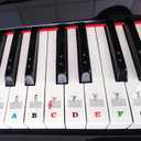 5 x Nalu Piano Keyboard Note Stickers with Large Bold Letters for 88/61/54/49/37 Keys, Removable Label for Starters and Kids, Future Musicians, Rainbow Colors, 1 Pack