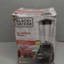 BLACK+DECKER Countertop Blender with 6-Cup Glass Jar, 10-Speed Settings, Black, BL2010BG