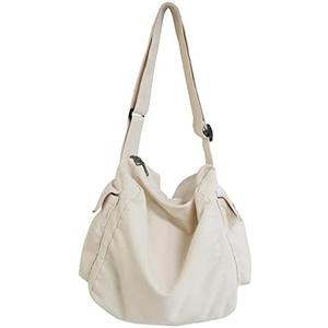 KlaOYer Canvas Messenger Bag Large Hobo Bag Crossbody Shoulder Bag Tote Bag with Pocket for Women and Men