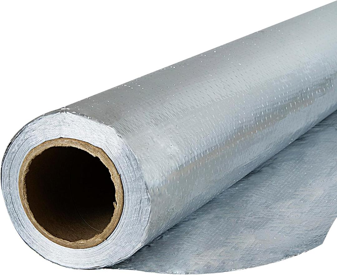 Houseables Radiant Barrier, Radiant Barrier Insulation Roll, Attic Insulation, 1000 Sq Ft, 250'x4', House Wrap, Reflective Foil, Attic Foil, Double Reflective Heat Shield, Perforated Aluminum, Thermal