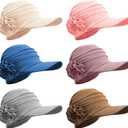 JenPen 6 Pcs Chemo Headwear for Women Brim Visor Head Cancer Hats Flower Turban Baseball Hat for Hair Loss Patient Summer (Light Color)