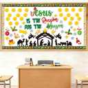 2 x MISS FANTASY 88 PCS Christmas Bulletin Board Decorations Set, Nativity Bulletin Board Set Jesus is The Reason for The Season Jesus Birth Cutout Sunday School Christmas Classroom Office Decorations