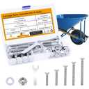 Wheelbarrow Carriage Bolts and Nuts Kit,5/16-18 Stainless Steel Carriage Bolts 5",3-1/2",2-3/4",2-1/4",3/4",Flange Hex Nuts,Retainer Clips,Hex Wrench,Wheelbarrow Handles Replacement kit(18 Sets)