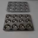 E-far Muffin Pan 12-Cup, Set of 2, Stainless Steel Cupcake Pan Metal Muffin Baking Tins for Oven, Regular Size & Easy Clean, Non-toxic & Dishwasher Safe