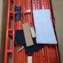 LEADALLWAY Scaffolding Platform 4 Foot High Mobile Baker Scaffolding 770 LBS Capacity with Locking Wheels and Tool Bag, Red