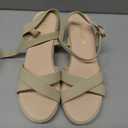 Tilocow Espadrilles Wedges for Women Knit Platform Heels Open Toe Ankle Strap Sandals Beach Casual Dress Shoes 9.5