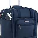 TPRC Smart Under Seat Carry-On Luggage with USB Charging Port, Navy Blue, Underseater 15-Inch