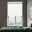 GENIMO 100% Blackout Roller Window Shades, Window Blinds Cordless with Thermal Insulated, UV Protection Fabric, Mini French Door Blinds for Home, Office, Bedroom, Easy to Install, White, 28" W X 75" H