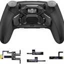 eXtremeRate Beyond Back Paddles Kit for PS5 Edge Controller, OLED Display, Redesigned Ergonomic Rubberized Grips Bottom Shell, Remappable 4 Back Buttons Attachment for PS5 Edge Controller - Black