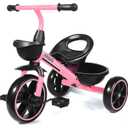 KRIDDO Tricycle for 2-5 Year Olds - Pink Toddler Trike 