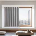 NICETOWN Blackout Curtains 72 inches Long, Grommet Privacy Window Treatment Thermal Insulated Room Darkening Sliding Glass Door Drape for Bedroom Living Room, 1 Panel, W100 x L72, Silver Grey