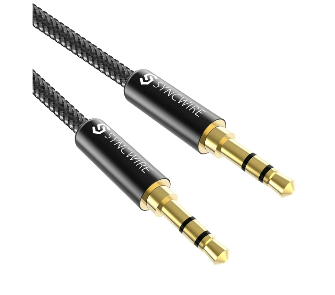 SYNCWIRE 3.5mm Aux Cable (9.8ft/3m) Hi-Fi Sound Nylon Braided Auxiliary Audio Cable Adapter Male to Male AUX Cord for Headphones, Car, Home Stereos, Speaker, iPhone, iPad, iPod, Echo & More Black
