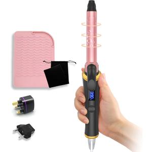 Ukliss Mini Curling Iron, EU/UK Adapter & Heat Mat (Black, 3/4 Inch)