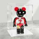 LANSCOERY Acrylic Display Case, 8x8x12 in, Upgraded Thickened UV-Resistant Showcase, 98% Clarity Dustproof Box with Glossy White Base for Action Figures, LEGO & Models, Includes Scraper & LED Light