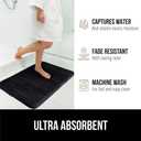 GORILLA GRIP Memory Foam Bath Mat, Soft Absorbent US Designed Bathroom Rug, Gripping Dots Machine Washable Bathmat, Cushioned Floor Mats, Shower Sink Rugs Room Dcor Accessories, 30x20 Black