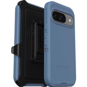 OtterBox Google Pixel 9 & 9 Pro Defender Series Case - Baby Blue Jeans (Blue), Rugged & Durable, with Port Protection, Includes Holster Clip Kickstand