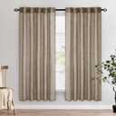 MIULEE Taupe Grey Linen Curtains 72 Inch Length 2 Panels for Bedroom Living Room, Soft Linen Textured Window Drapes Semi Sheer Light Filtering Back Tab Rod Pocket Farmhouse Modern Burlap Look Decor