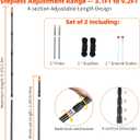 Heavy Duty Telescoping Tarp Poles, Set of 2-4-Section Adjustable 3.1FT to 9.2FT Aviation Aluminum Tent Poles for Camping, Awning, Rain Fly, Sun Shade, Canopy with Stakes & Guylines