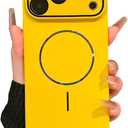 Magnetic Series for iPhone 17 Pro Case,Compatible with Magsafe,Camera Lens Protector,Solid Color Matte Luster Hard PC Wear-Resistant Military Grade Drop Shockproof Cover,Yellow