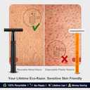 Matte Black Safety Razor, Single Blade Razors for Men, with 10 Stainless Steel Double Edge Blades, Reusable Metal 1 Blade Razor, Eco-Friendly, Smooth and Close Shave, Sustainable, Plastic Free