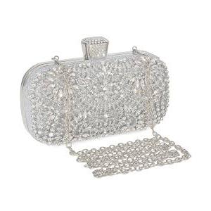 Womens Sparkly Rhinestone Crystal Glitter Clutch Purse Evening Handbag Shoulder Bag for Wedding Party Prom