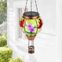 Cardinal Solar Hot Air Balloon Lantern,Outdoor Decor with Flame Lights Waterproof, Hanging for Garden Yard Lawn Patio, Unique Gifts for Women Mom Grandma Gardener for Mother'Day Christmas