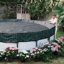 POOLHACKER 14 FT Round Pool Cover 420D Swimming Pool Cover for Above Ground Pools, Solar Pool Cover with Steel Cable & Pulley Tightening, Windproof and UV Resistant