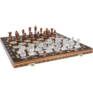 Chess and games shop Muba Amber 6EF Handmade Wooden Chess Set 21 Inch Board with Chessmen- Storage Box to Store All The Pieces