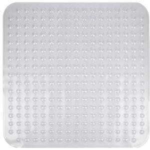 ENKOSI Extra Large Square Non Slip Shower Mat - 31 x 31-inch XL Bathroom Shower Mat - Square Shower Matts for Shower Stall Floors | Secure Suction Cups and Drain Holes (31x31 Clear)